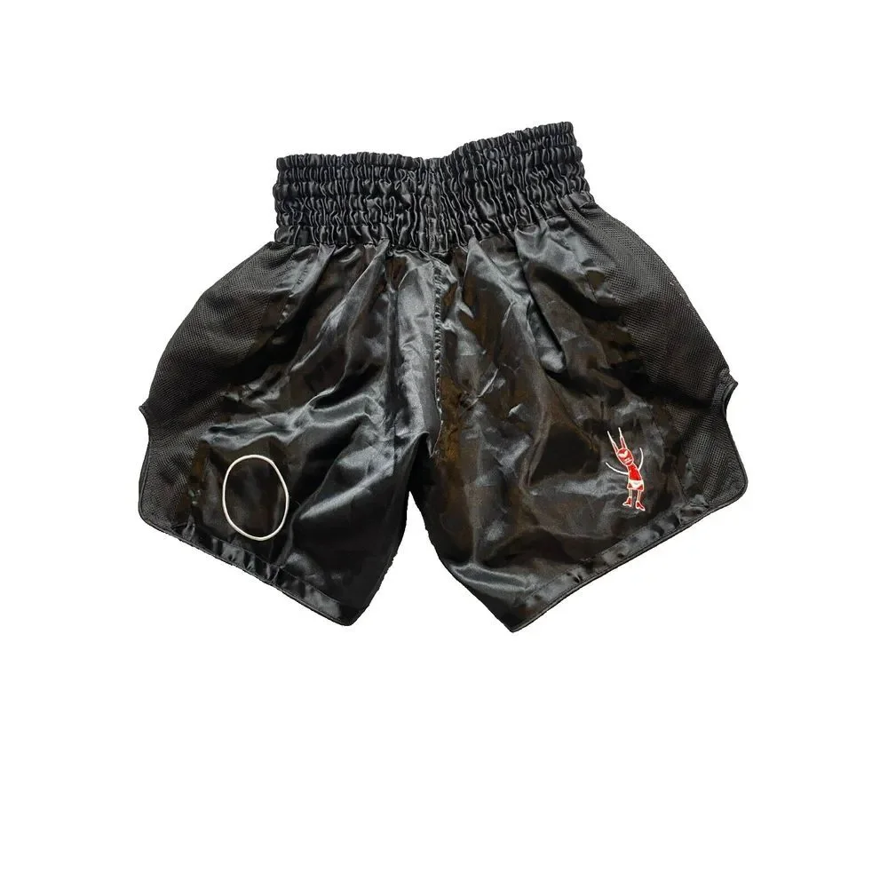 Club Space Shorts Adult 25x7 Black Miami Muay Thai Trunks Boxing Mens‎ NWT